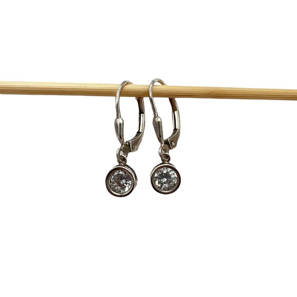 Sterling Silver CZ Drop Earrings - Picture 2 of 6